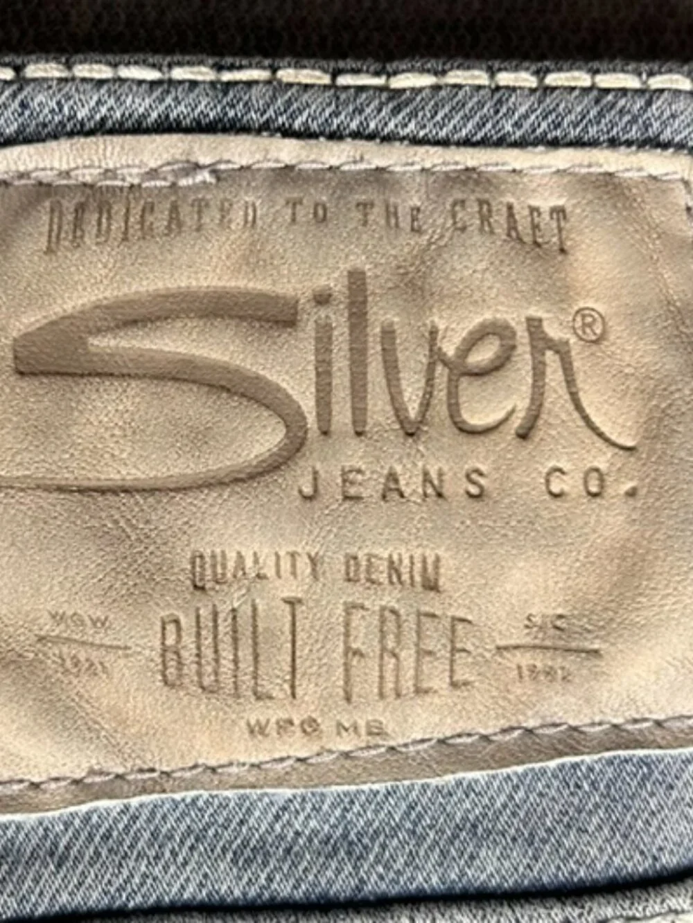 Silver Zac Jeans Mens Sz 40x30 Light Wash Blue Relaxed Fit Heavy Stitch
